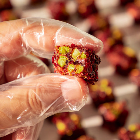 Pomegranate, Pistachio, and Zereshk (Barberry) Turkish Delight (Lokum) from Antep, 1250g