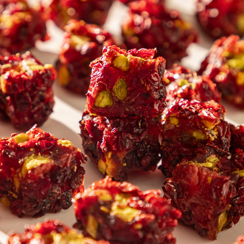 Pomegranate, Pistachio, and Zereshk (Barberry) Turkish Delight (Lokum) from Antep, 1250g