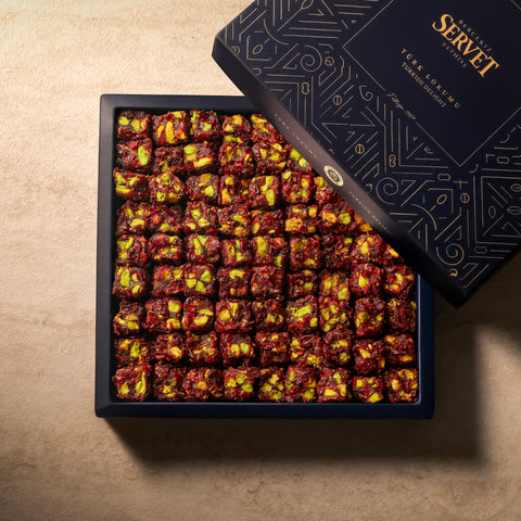 Pomegranate, Pistachio, and Zereshk (Barberry) Turkish Delight (Lokum) from Antep, 1250g