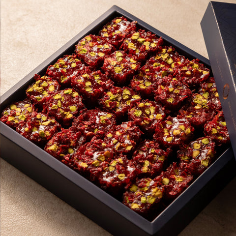 Pomegranate, Pistachio, and Zereshk (Barberry) Turkish Delight (Lokum) from Antep, 1250g