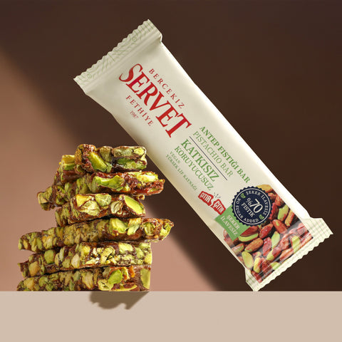 Plain Tahini Halva 400g + No Sugar Added Pistachio Croquant Bar 20g 6 Pack