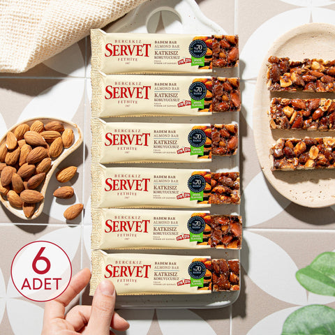 Şeker İlavesiz Badem Krokan Bar 20g 6'lı Paket
