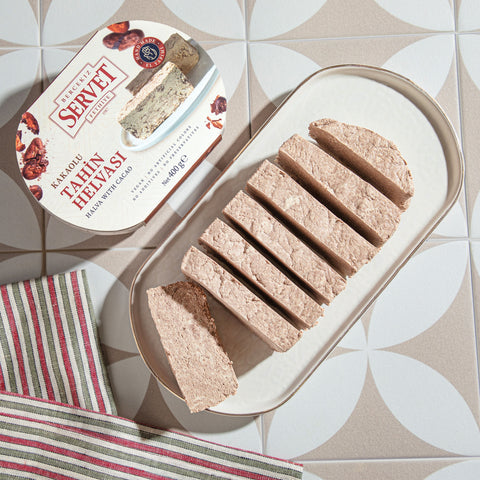 Rafine Şeker İlavesiz - Kakaolu Taze Tahin Helvası 400g