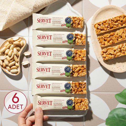 Şeker İlavesiz Yer Fıstığı Krokan Bar 20g 6'lı Paket