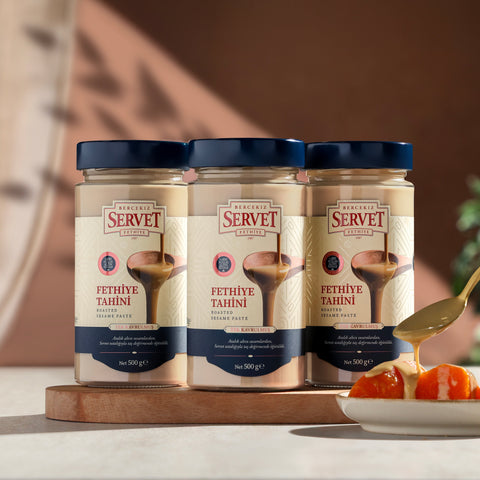 Tek Kavrulmuş Taze Servet Tahini - 500g 3'lü Paket