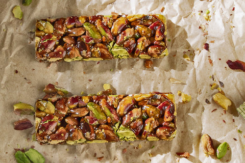 Sade Tahin Helvası 400g + Şeker İlavesiz Antep Fıstığı Krokan Bar 20g 6'lı Paket