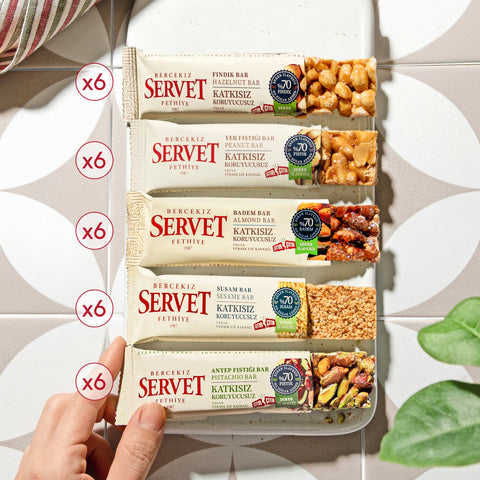 Şeker İlavesiz Krokan Bar Karışık 20g 30'lu Paket